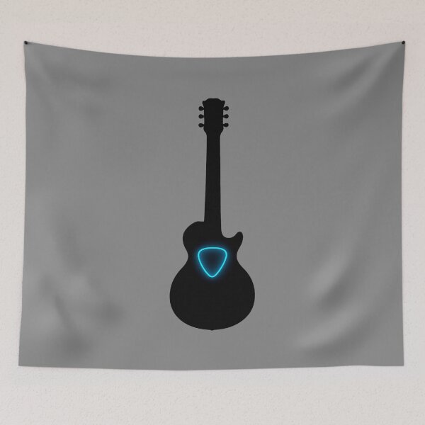 Item preview, Electric Guitar Silhouette With Neon Pick Soundhole designed and sold by ThoughtsInTheOpen.