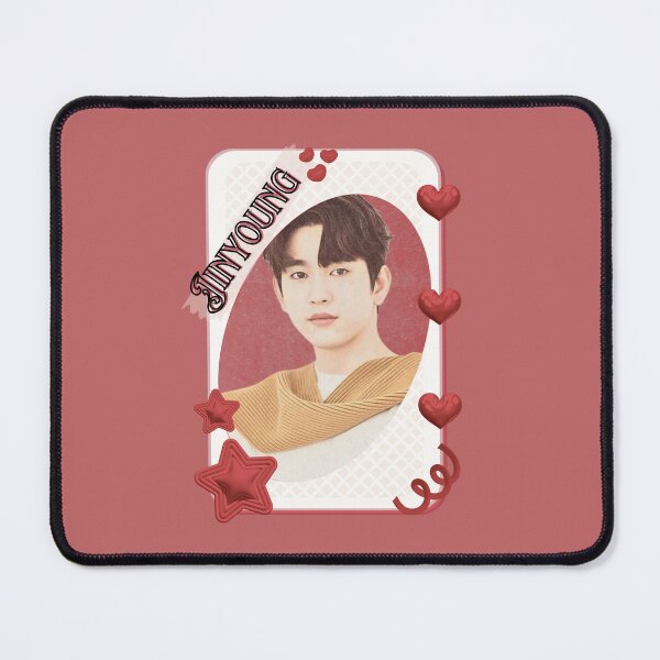 Item preview, Got 7 Jinyoung Korean Boy Group KPop Korean Group Card Red Aesthetic Collage Design designed and sold by AJUNICE STUDIO.