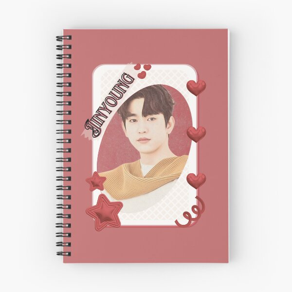 Item preview, Got 7 Jinyoung Korean Boy Group KPop Korean Group Card Red Aesthetic Collage Design designed and sold by AJUNICE STUDIO.