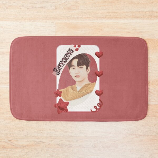 Item preview, Got 7 Jinyoung Korean Boy Group KPop Korean Group Card Red Aesthetic Collage Design designed and sold by AJUNICE STUDIO.