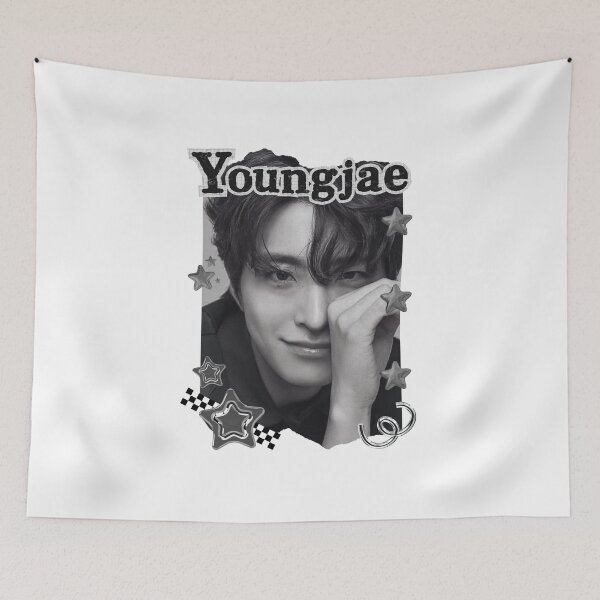 Item preview, Got 7 Youngjae Korean Boy Group KPop Korean Group Black and White Collage Digital Art Portrait designed and sold by AJUNICE STUDIO.