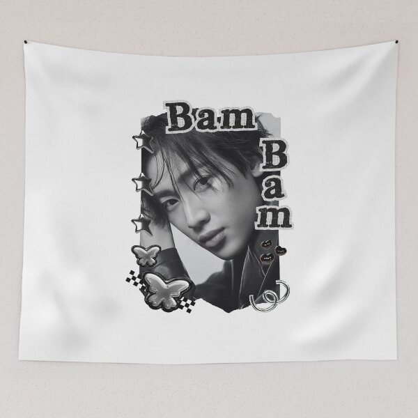 Item preview, Got 7 BamBam Korean Boy Group KPop Korean Group Black and White Collage Digital Art Portrait designed and sold by AJUNICE STUDIO.
