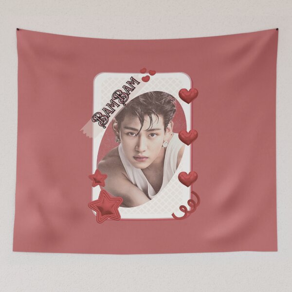 Item preview, Got 7 BamBam Korean Boy Group KPop Korean Group Card Red Aesthetic Collage Design designed and sold by AJUNICE STUDIO.