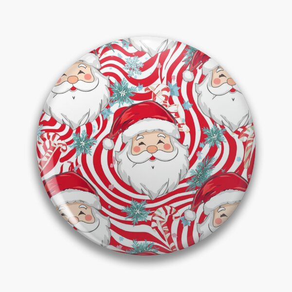 Item preview, Playful Santa Claus Christmas Pattern – Red and White Swirl Background with Peppermints and Snowflakes designed and sold by PixelVibe782.