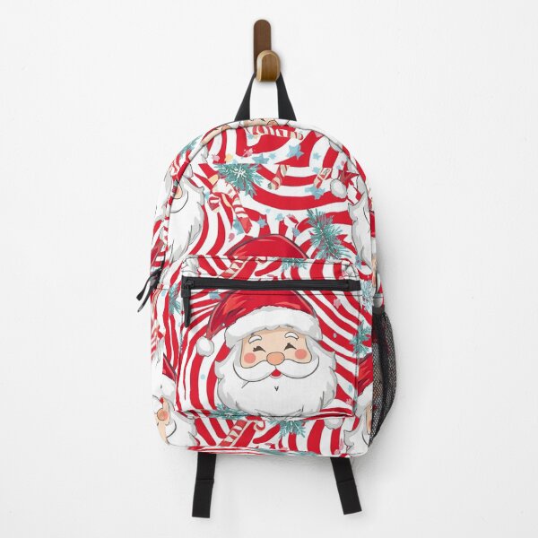 Item preview, Playful Santa Claus Christmas Pattern – Red and White Swirl Background with Peppermints and Snowflakes designed and sold by PixelVibe782.
