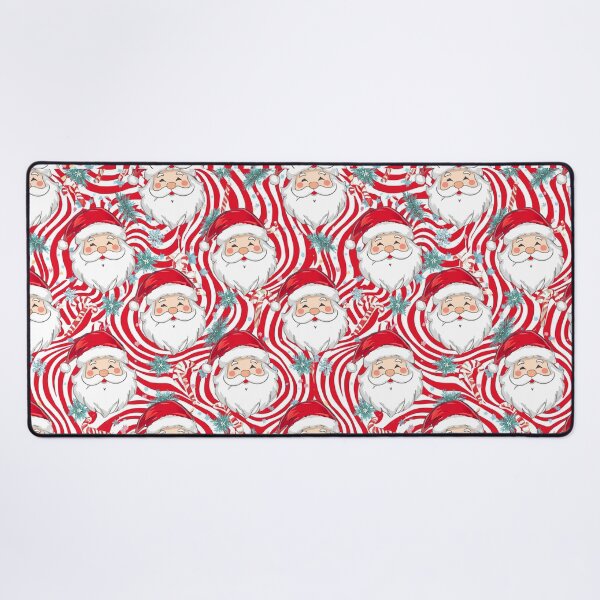 Item preview, Playful Santa Claus Christmas Pattern – Red and White Swirl Background with Peppermints and Snowflakes designed and sold by PixelVibe782.