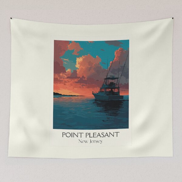 Item preview, Point Pleasant New Jersey | Fishing Boats at Sunset Art designed and sold by TuncGK.