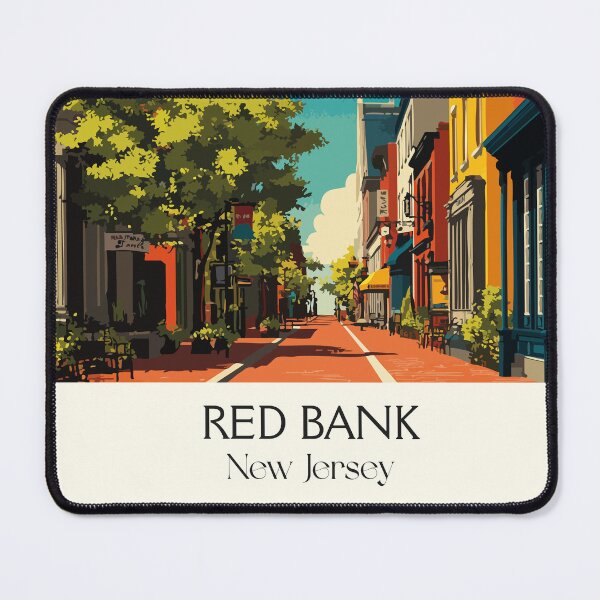 Item preview, Red Bank New Jersey Downtown | Vibrant Street Scene Art designed and sold by TuncGK.