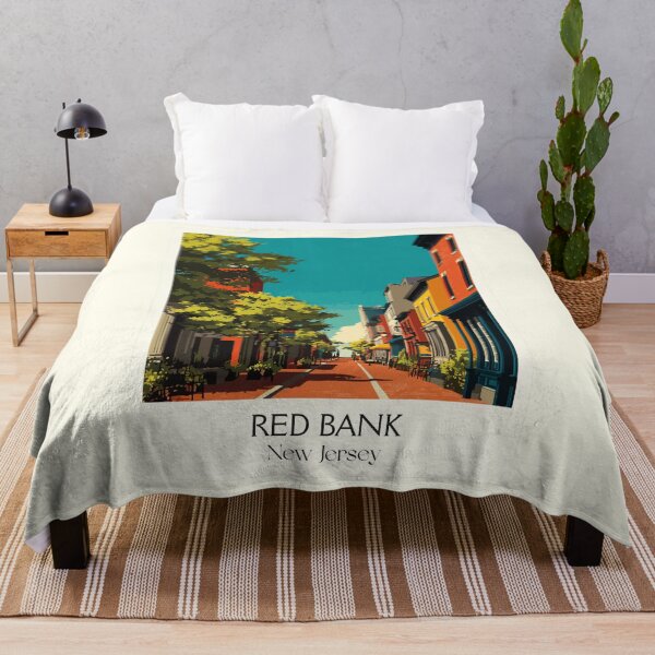 Item preview, Red Bank New Jersey Downtown | Vibrant Street Scene Art designed and sold by TuncGK.