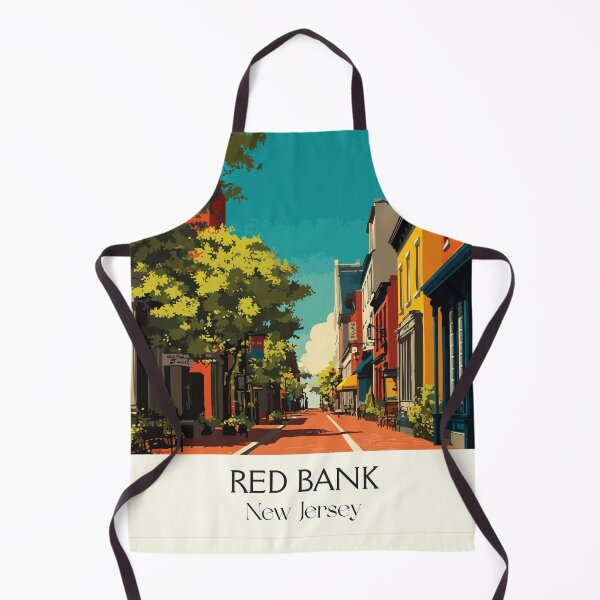 Item preview, Red Bank New Jersey Downtown | Vibrant Street Scene Art designed and sold by TuncGK.