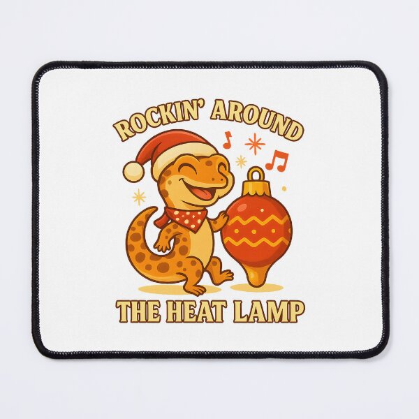Item preview, Leopard Gecko Christmas – Rockin’ Around the Heat Lamp designed and sold by SVALANART.