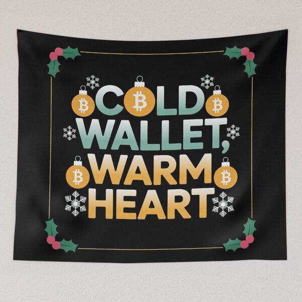 Item preview, Cold Wallet, Warm Heart, bitcoin crypto christmas designed and sold by NoetherSym.