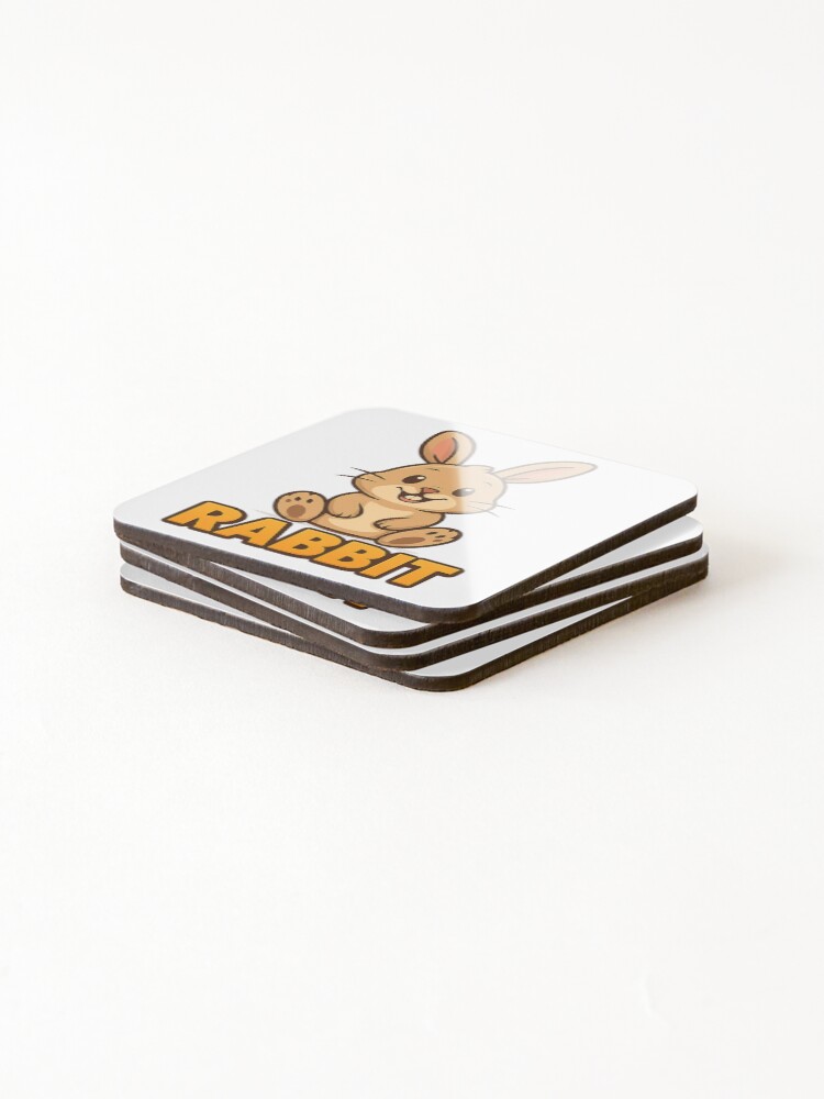 Thumbnail 4 of 5, Coasters (Set of 4), Cute Rabbit Cartoon Vector designed and sold by MrRares21.