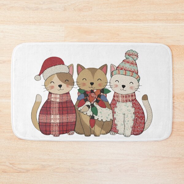 Item preview, Patchwork Trio Meowy Christmas designed and sold by JessArty ⭐⭐⭐⭐⭐.