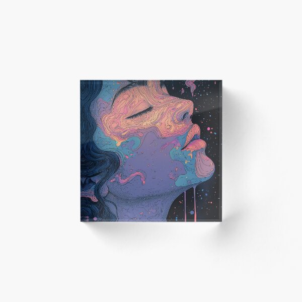 Item preview, Neon Goddess Abstract Face | Spiritual Art Cosmic Flow Visionary Portrait designed and sold by MetroEnvision.