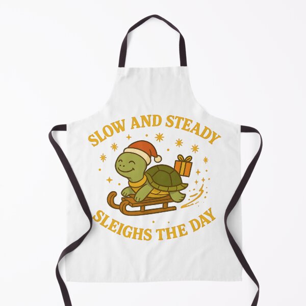 Item preview, Slow and Steady Sleighs the Day – Golden Festive Turtle Christmas Art designed and sold by SVALANART.