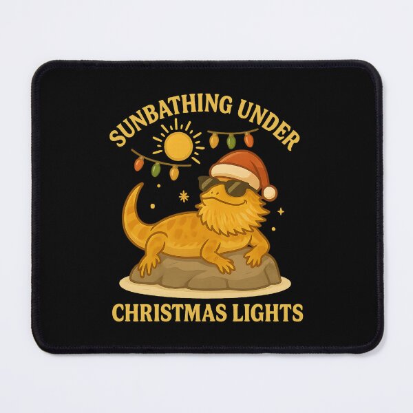 Item preview, Sunbathing Under Christmas Lights – Chill Bearded Dragon Xmas Design designed and sold by SVALANART.