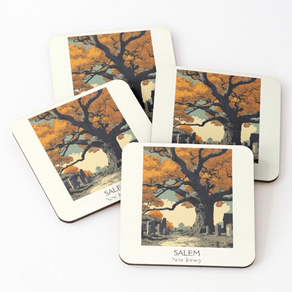 Item preview, Salem New Jersey Historic Oak | Colonial Town Art Print designed and sold by TuncGK.