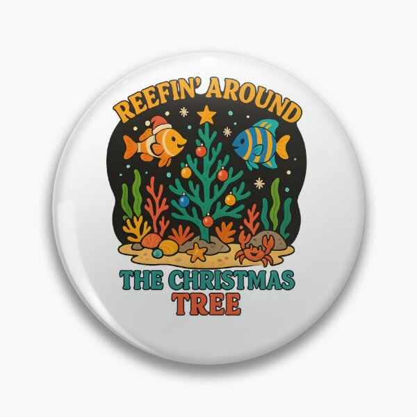 Item preview, Reefin’ Around the Christmas Tree – Funny Tropical Fish Christmas Design designed and sold by SVALANART.