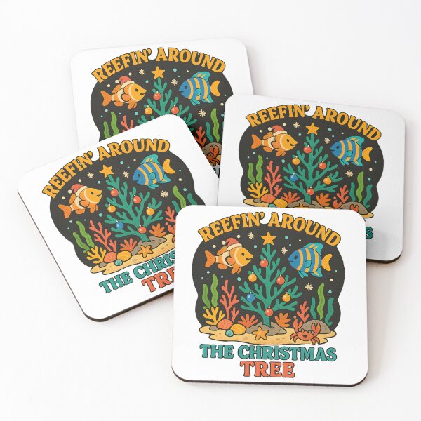 Item preview, Reefin’ Around the Christmas Tree – Funny Tropical Fish Christmas Design designed and sold by SVALANART.
