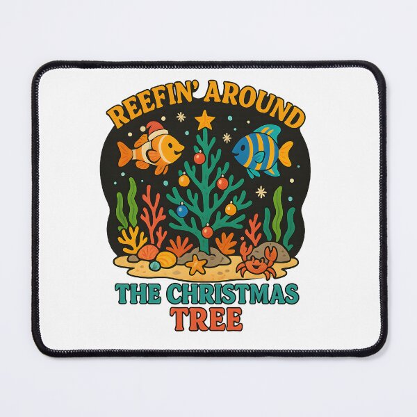 Item preview, Reefin’ Around the Christmas Tree – Funny Tropical Fish Christmas Design designed and sold by SVALANART.