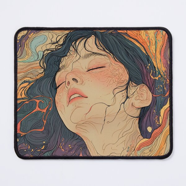 Item preview, Earthy Serenity Flowing Abstract Portrait | Warm Tones Visionary Line Art Illustration designed and sold by MetroEnvision.