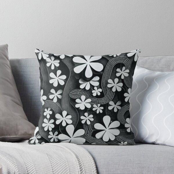 Item preview, shape of clover, four-leaf clover and three-leaf clover. Black and white, conceptual art, illustration, 3D rendering, film, poster designed and sold by gulka8.