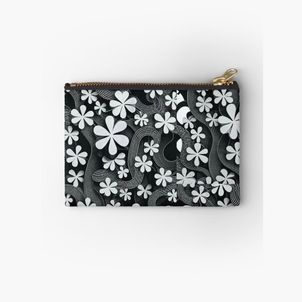 Item preview, shape of clover, four-leaf clover and three-leaf clover. Black and white, conceptual art, illustration, 3D rendering, film, poster designed and sold by gulka8.