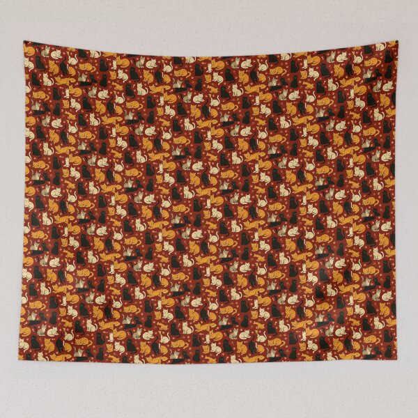 Item preview, Whimsical Cat Pattern designed and sold by Beach-Raven Designs.