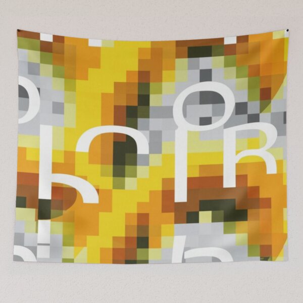 Item preview, Pixelated white background with simple yellow vertical thin stripes that distort designed and sold by gulka8.