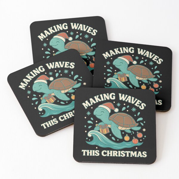 Item preview, Making Waves This Christmas – Funny Turtle Holiday Design designed and sold by SVALANART.