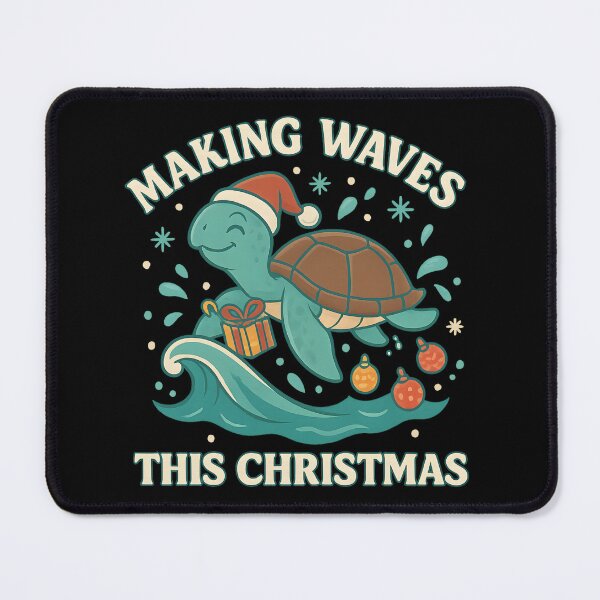 Item preview, Making Waves This Christmas – Funny Turtle Holiday Design designed and sold by SVALANART.