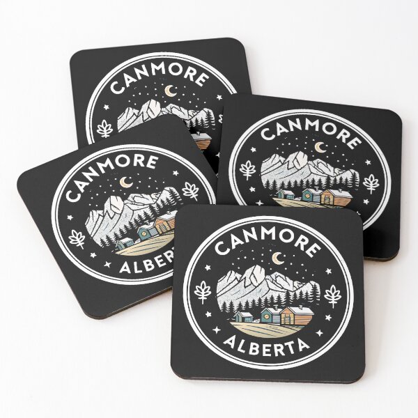 Item preview, Canmore Alberta Badge Design – Mount Rundle and Cozy Cabins designed and sold by pixelated_echoes.