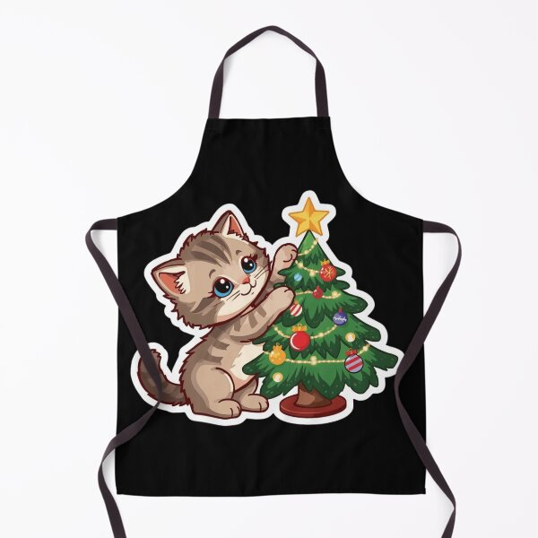 Item preview, Christmas kitten with a Christmas tree. designed and sold by artMadlen.