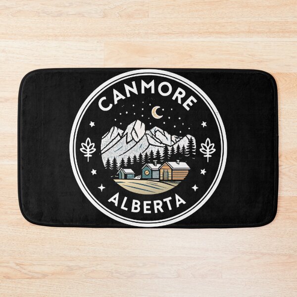 Item preview, Canmore Alberta Badge Design – Mount Rundle and Cozy Cabins designed and sold by pixelated_echoes.