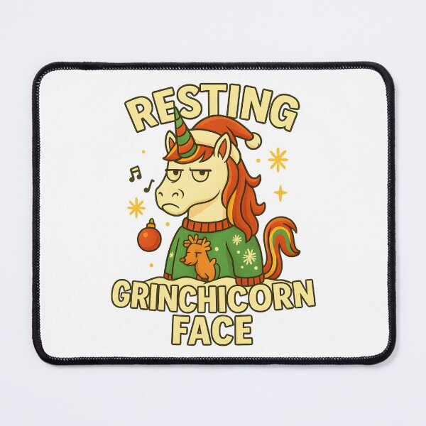 Item preview, Resting Grinchicorn Face – Funny Unicorn Christmas Design designed and sold by SVALANART.