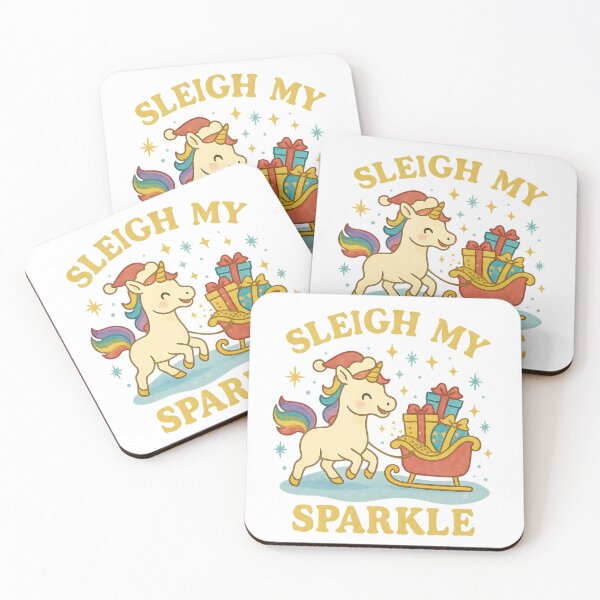 Artikelvorschau, Sleigh My Sparkle – Glitzerndes Einhorn Weihnachtsdesign entworfen und verkauft von SVALANART.