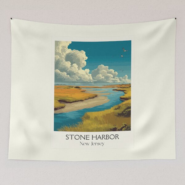 Item preview, Stone Harbor New Jersey | Coastal Wetlands Art Print designed and sold by TuncGK.