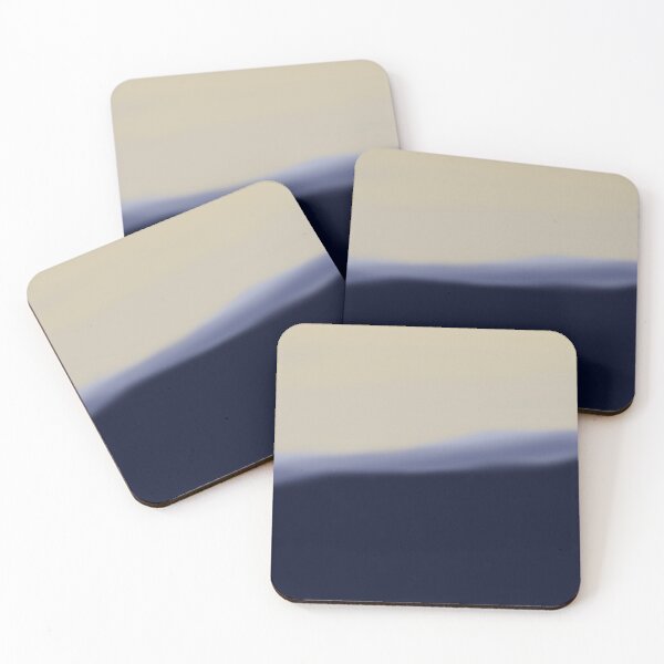 Item preview, Deep Indigo and Beige Abstract Landscape designed and sold by pluielegere.