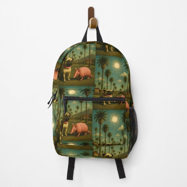 Item preview, Pug and Armadillo Under Palmtrees designed and sold by Beach-Raven Designs.