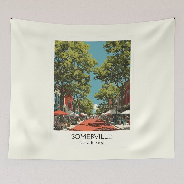 Item preview, Somerville New Jersey Downtown | Classic Main Street Art designed and sold by TuncGK.