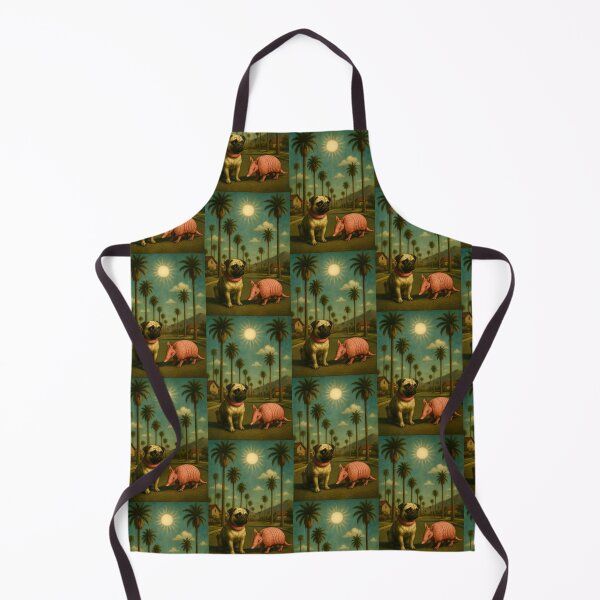 Item preview, Pug and Armadillo Under Palmtrees designed and sold by Beach-Raven Designs.