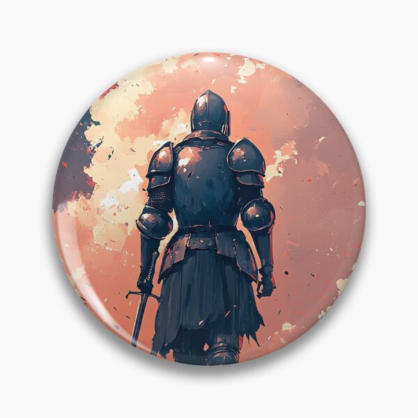 Item preview, Solitary Knight Dark Fantasy Art | Autumn Landscape Red Tones Aesthetic Painting designed and sold by MetroEnvision.