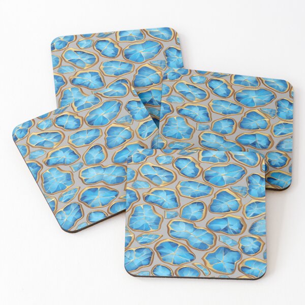 Item preview, Luxury Blue and Gold Crystal Texture | Gemstone Abstract Seamless Pattern designed and sold by Scorpio Art.
