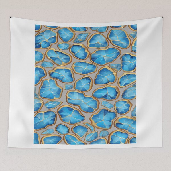 Item preview, Luxury Blue and Gold Crystal Texture | Gemstone Abstract Seamless Pattern designed and sold by Scorpio Art.