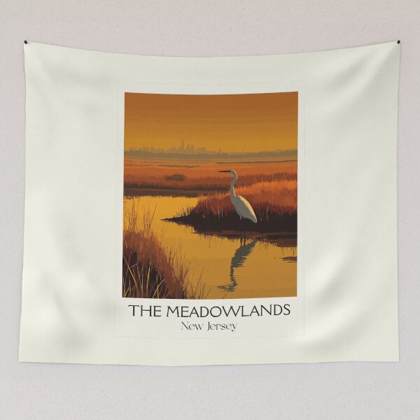 Item preview, The Meadowlands New Jersey | Egret at Sunset Art Print designed and sold by TuncGK.