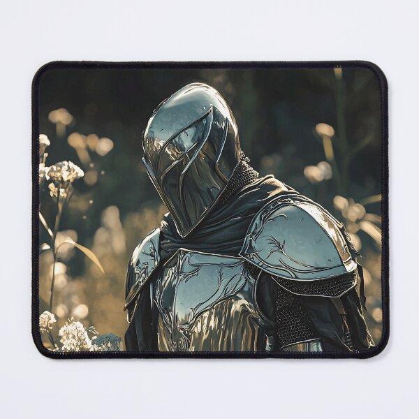 Item preview, Chrome Paladin Fantasy Portrait | Detailed Reflective Armor Aesthetic Knight Art designed and sold by MetroEnvision.