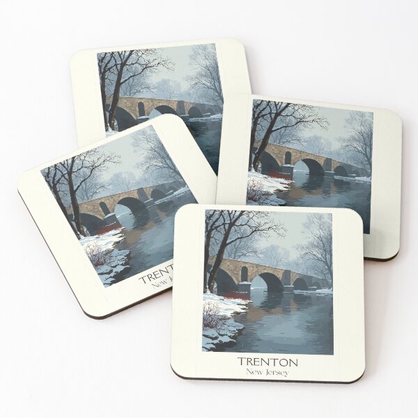 Item preview, Trenton New Jersey Winter | Delaware River Bridge Art designed and sold by TuncGK.