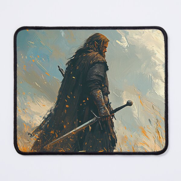Item preview, Brooding Ranger Warrior Fantasy Art | Lord of the Rings Style Character Concept Painting designed and sold by MetroEnvision.