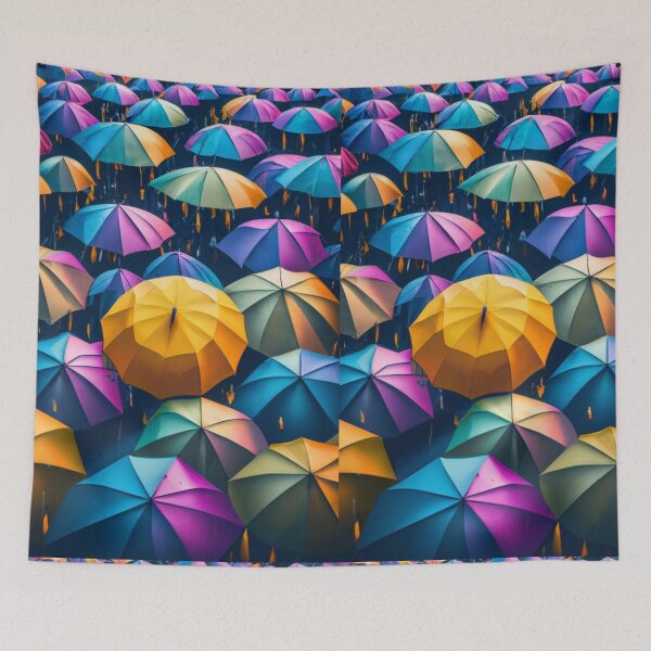 Item preview, colorful umbrellas creating a kaleidoscope of colors, photo, film, 3D rendering, conceptual art, yellow, purple, blue designed and sold by gulka8.